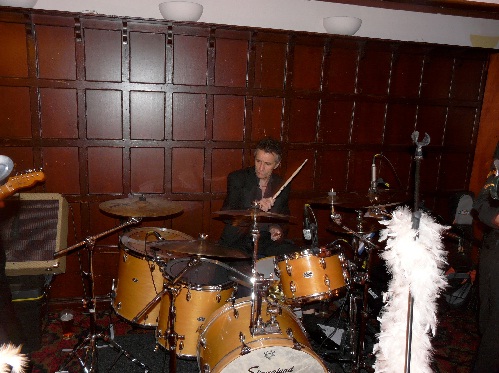 Stan looking thoughtful on the drums